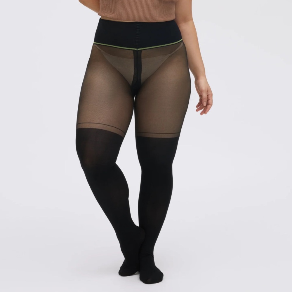 UNWORN Sheertex Over-The-Knee Striped Rip-Resist Tights size XS